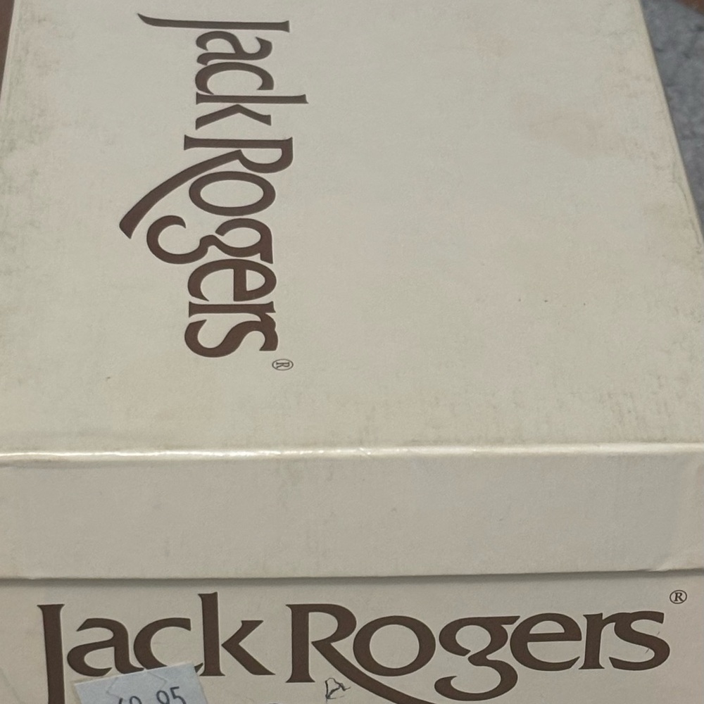 Jack Rogers Cream Shoe Box with Brown Logo